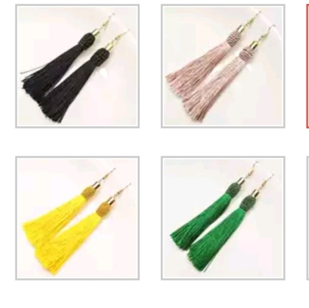 Beautiful Long Tassel Earring Fashion Yellow - Picture 8 of 16